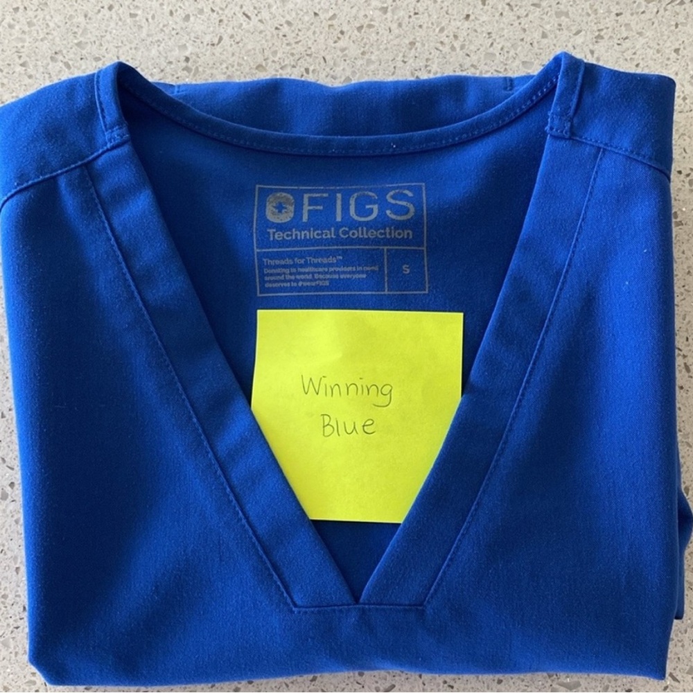 Figs Blue Scrub Top